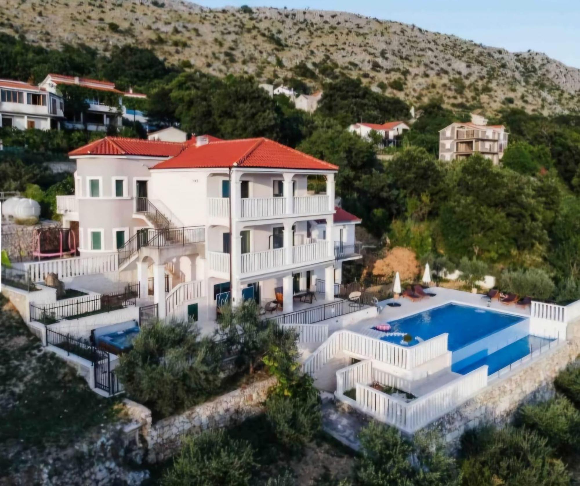 Sea View Luxury Apart Hotel Villa Conte With Swiming Pool And Romantic Spa Podstrana Eksteriør bilde